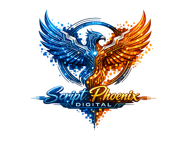 Digital drawing of a phoenix with wings and tail feathers at flight